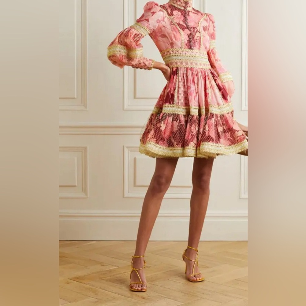 Zimmerman Concert Embellished Floral-Print Mini Dress - Picture 2 of 2